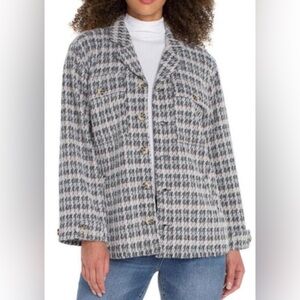 Liverpool Women's Houndstooth Blazer - Gray and Cream